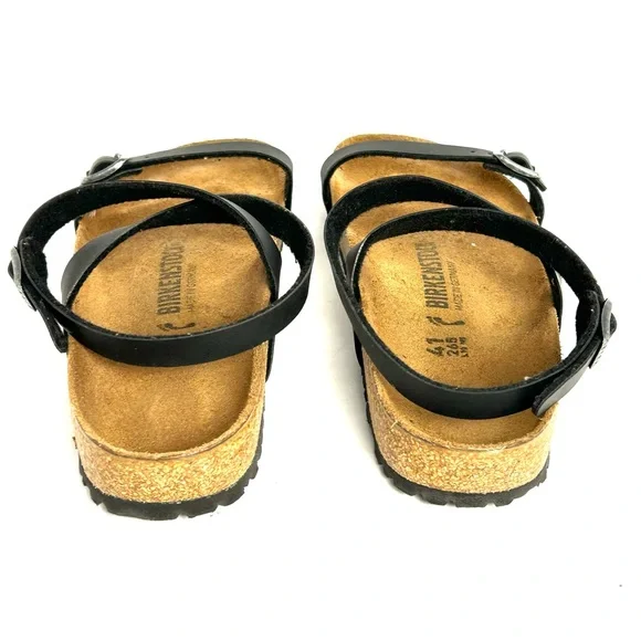 Birkenstock Black Sandals with Adjustable Straps and Cork Footbed - Picture 4 of 11
